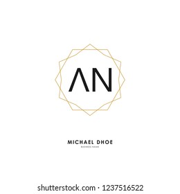 A N AN Initial logo letter with minimalist concept. Vector with scandinavian style logo.