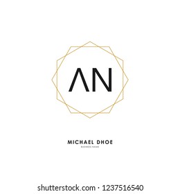 A N AN Initial logo letter with minimalist concept. Vector with scandinavian style logo.