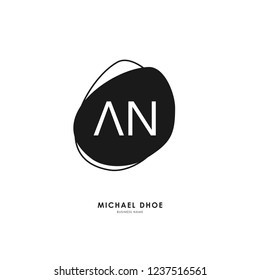 A N AN Initial logo letter with minimalist concept. Vector with scandinavian style logo.