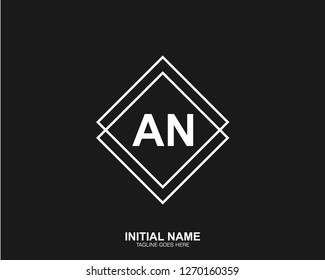 AN A N Initial logo letter with minimalist concept vector