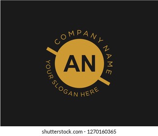 AN A N Initial logo letter with minimalist concept vector