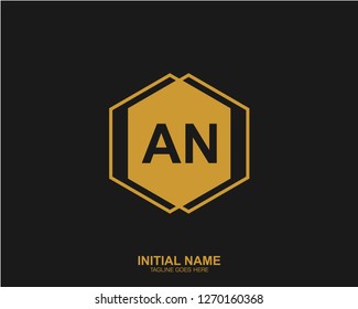 AN A N Initial logo letter with minimalist concept vector