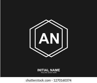 AN A N Initial logo letter with minimalist concept vector