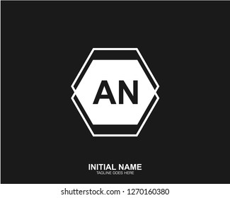 AN A N Initial logo letter with minimalist concept vector