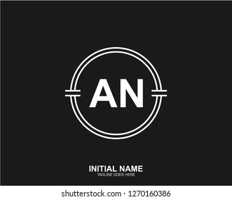 AN A N Initial logo letter with minimalist concept vector