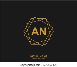 AN A N Initial logo letter with minimalist concept vector