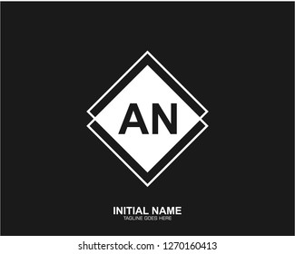 AN A N Initial logo letter with minimalist concept vector