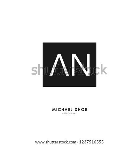 A N AN Initial logo letter with minimalist concept. Vector with scandinavian style logo.