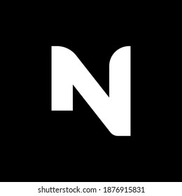 N initial logo on a black background. Your business logo vector