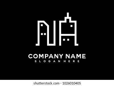 N A initial logo template vector