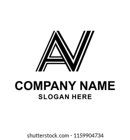 A N Initial logo template vector