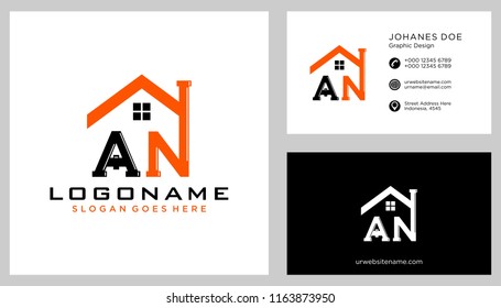 A N initial logo template vector
