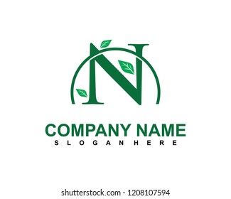 N Initial logo template vector