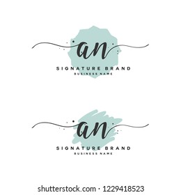 A N AN Initial logo template vector