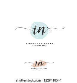I N IN Initial logo template vector