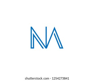 N A Initial logo template vector