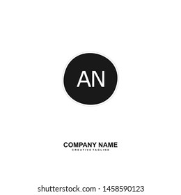 A N AN initial logo template vector