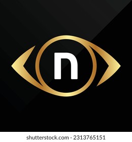 N Initial luxury gold Letter Type Logo Sign Symbol Icon Simple Elegance