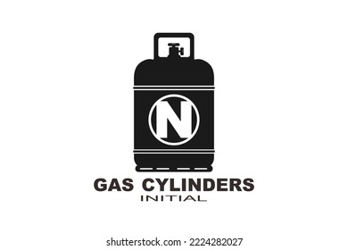  N logotipo inicial del cilindro de gas propano
