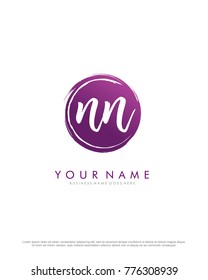 N & N initial splash logo template vector