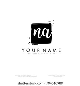 N A initial square logo template vector