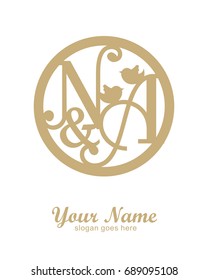 N A initial wedding decorative logo template