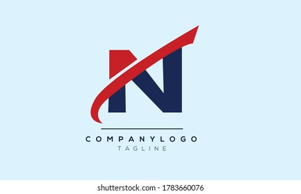 N initials monogram letter text alphabet logo design