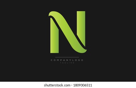 N initials monogram letter text alphabet logo design	