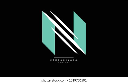 N initials monogram letter text alphabet logo design	