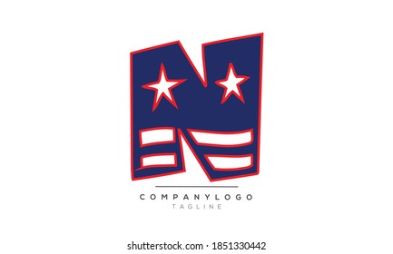 N initials monogram letter text alphabet logo design