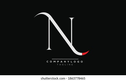 N initials monogram letter text alphabet logo design