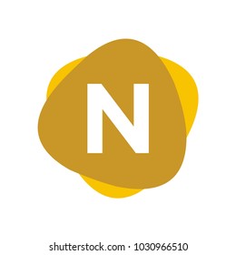 N Initials triangel background alphabet