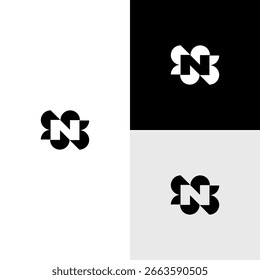 n intial monogram vector icon illustration