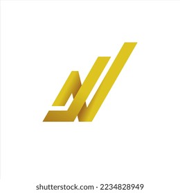 N J initial logo illustration design 