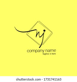  n j nj Initial letter handwriting and signature logo