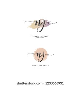 N J NJ Initial logo template vector