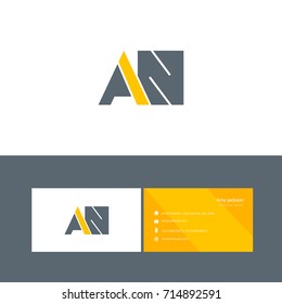 A N joint logo bold letter design with business card template
