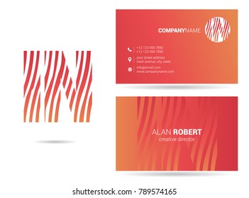 I N Joint Logo icon with Business Card Template Vector.