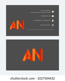 A & N joint logo line letter logo design with business card template