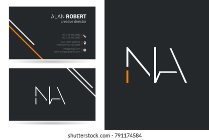 N & A joint logo stroke letter design with business card template