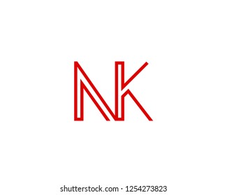 N K Initial logo template vector