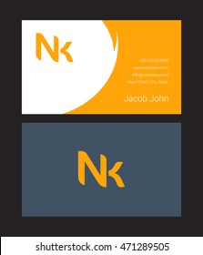 N & K Joint letter logo, with Business card

