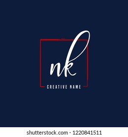 N K NK Initial logo template vector