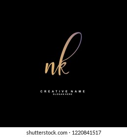 N K NK Initial logo template vector