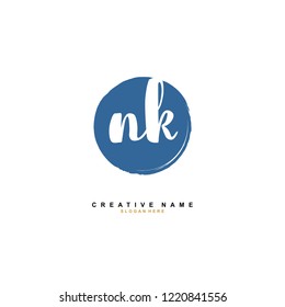 N K NK Initial logo template vector