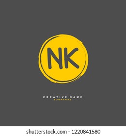 N K NK Initial logo template vector