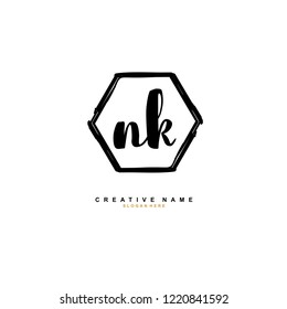 N K NK Initial logo template vector
