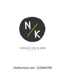 N K NK Initial logo template vector