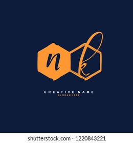 N K NK Initial logo template vector