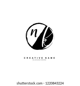 N K NK Initial logo template vector